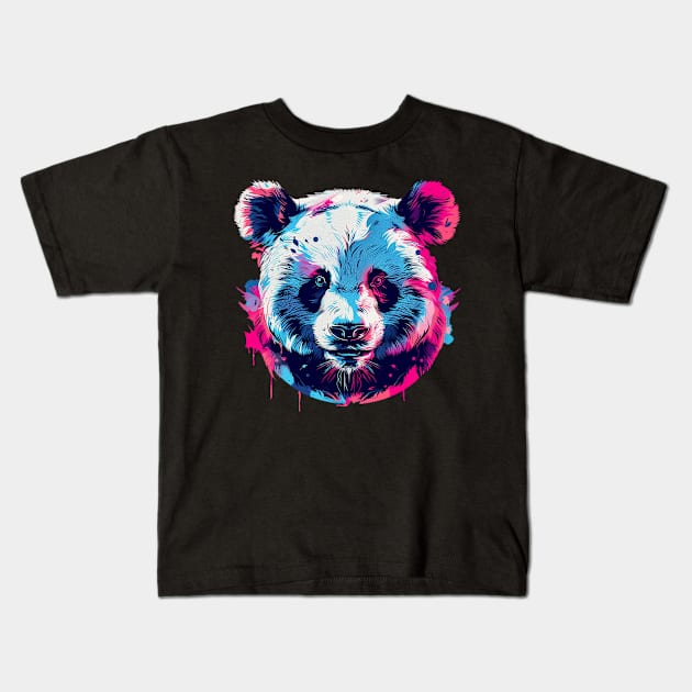 panda Kids T-Shirt by peterdoraki